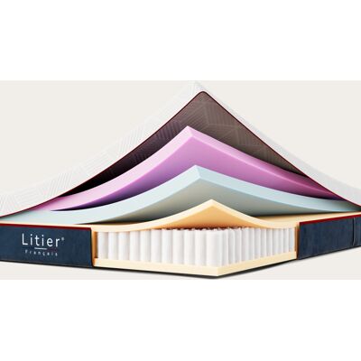 Litier Français Matelas Hybride Pro 2 Fresh+ - 160 x 190 (cm) - Publicité Litier Français Matelas Hybride Pro 2 Fresh+ - 160 x 190 (cm) - Publicité