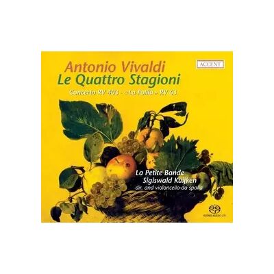 Accent Vivaldi : Le Quattro Stagioni / Les Quatre Saisons, Concerto RV 403 / La Follia RV 63 - Luis Otavio Santos, Sara Kuijken, Sigiswald Kuiken, Dimitry Badiarov, Frank Agsteribbe - Publicité Accent Vivaldi : Le Quattro Stagioni / Les Quatre Saisons, Concerto RV 403 / La Follia RV 63 - Luis Otavio Santos, Sara Kuijken, Sigiswald Kuiken, Dimitry Badiarov, Frank Agsteribbe - Publicité