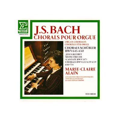 Erato Chorals Pour Orgue = Organ Chorales = Choräle Für Orgel : Chorals Schübler BWV 645-650, Jesus Bleibet Meine Freude (Cantate BWV 147), Chorals BWV 622•639•659•680•734 - Johann Sebastian Bach, Marie-Claire Alain - Publicité Erato Chorals Pour Orgue = Organ Chorales = Choräle Für Orgel : Chorals Schübler BWV 645-650, Jesus Bleibet Meine Freude (Cantate BWV 147), Chorals BWV 622•639•659•680•734 - Johann Sebastian Bach, Marie-Claire Alain - Publicité
