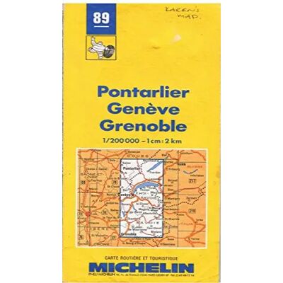 Revised Carte routière : Evian - Annecy - Briançon, 89, 1/200000 - Carte Michelin - Publicité Revised Carte routière : Evian - Annecy - Briançon, 89, 1/200000 - Carte Michelin - Publicité