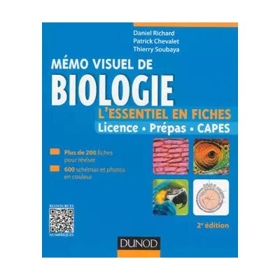 Mémo visuel de biologie - 2e édition: L'essentiel en fiches - Daniel Richard, Patrick Chevalet, Thierry Soubaya - Publicité Mémo visuel de biologie - 2e édition: L'essentiel en fiches - Daniel Richard, Patrick Chevalet, Thierry Soubaya - Publicité
