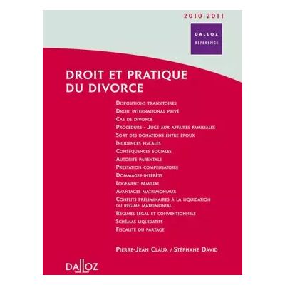 édition 2010-2011 Droit et pratique du divorce 2010/2011 - 1ère éd.: Dalloz Référence - Pierre-Jean Claux, Stéphane David, Alexandre Boiché, Stéphanie Bugna, Alexis Jault, Sophie Tougne, Georges Vivien - Publicité édition 2010-2011 Droit et pratique du divorce 2010/2011 - 1ère éd.: Dalloz Référence - Pierre-Jean Claux, Stéphane David, Alexandre Boiché, Stéphanie Bugna, Alexis Jault, Sophie Tougne, Georges Vivien - Publicité