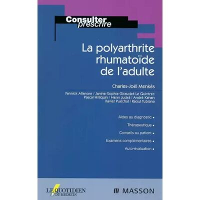 Nouvelle La polyarthrite rhumatoïde de l'adulte - Menkès - Publicité Nouvelle La polyarthrite rhumatoïde de l'adulte - Menkès - Publicité