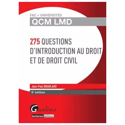 QCM LMD - 275 questions d'Introduction au Droit et de droit civil, 5ème édition - Jean-paul Branlard - Publicité QCM LMD - 275 questions d'Introduction au Droit et de droit civil, 5ème édition - Jean-paul Branlard - Publicité
