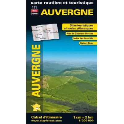 Auvergne, carte régionale, routière et touristique - Blay-Foldex - Publicité Auvergne, carte régionale, routière et touristique - Blay-Foldex - Publicité