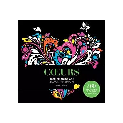 Illustrated Bloc de coloriage Black Premium - Coeurs - Collectif - Publicité Illustrated Bloc de coloriage Black Premium - Coeurs - Collectif - Publicité
