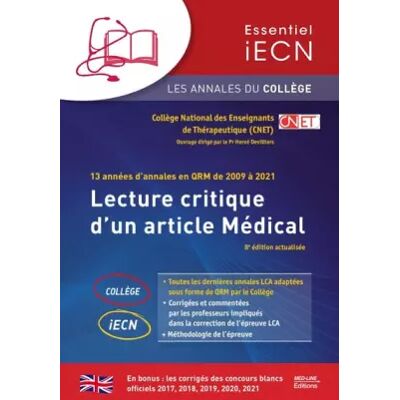 8 Lecture critique d'un article médical: 13 années d'annales en QRM de 2009 à 2021 - CNET, Hervé Devilliers - Publicité 8 Lecture critique d'un article médical: 13 années d'annales en QRM de 2009 à 2021 - CNET, Hervé Devilliers - Publicité