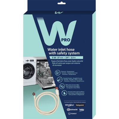 Tuyau d'arrivée d'eau avec sécurité hydro WPRO TAS024 - Ø 20.27 mm, 2.5 m - Publicité Tuyau d'arrivée d'eau avec sécurité hydro WPRO TAS024 - Ø 20.27 mm, 2.5 m - Publicité