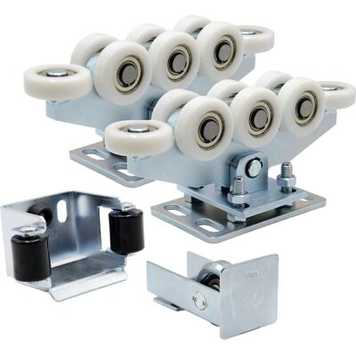 PSG Kit chariots 80 (8 galets. galets nylon) pour portails coulissants avec accessoires - Publicité PSG Kit chariots 80 (8 galets. galets nylon) pour portails coulissants avec accessoires - Publicité