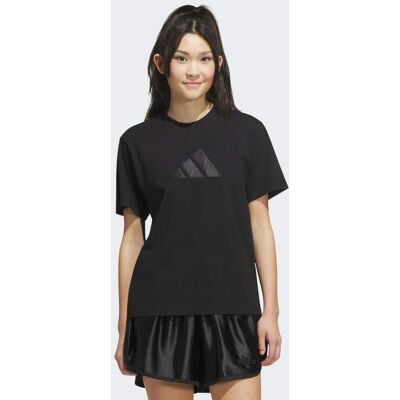 Adidas T-SHIRT GRAPHIQUE LOGO SATINÉ Black S - Publicité Adidas T-SHIRT GRAPHIQUE LOGO SATINÉ Black S - Publicité
