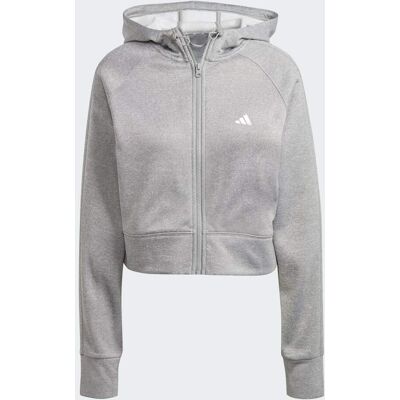Adidas Veste polaire à capuche entièrement zippée AEROREADY Game and Go Medium Grey Heather / White M - Publicité Adidas Veste polaire à capuche entièrement zippée AEROREADY Game and Go Medium Grey Heather / White M - Publicité