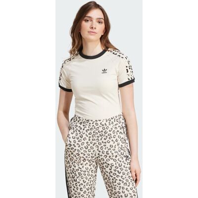 Adidas T-shirt Leopard 3 bandes Wonder White S - Publicité Adidas T-shirt Leopard 3 bandes Wonder White S - Publicité
