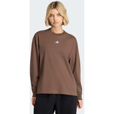 Adidas T-SHIRT À MANCHES LONGUES 3 BANDES STUDIO COUPE BOYFRIEND Earth Strata M - Publicité Adidas T-SHIRT À MANCHES LONGUES 3 BANDES STUDIO COUPE BOYFRIEND Earth Strata M - Publicité