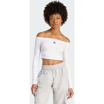Adidas T-SHIRT MANCHES LONGUES ÉPAULES DÉNUDÉES CÔTELÉ ESSENTIALS White M - Publicité Adidas T-SHIRT MANCHES LONGUES ÉPAULES DÉNUDÉES CÔTELÉ ESSENTIALS White M - Publicité