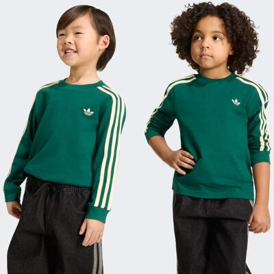 Adidas T-SHIRT MANCHES LONGUES 3BANDES Collegiate Green 4-5A - Publicité Adidas T-SHIRT MANCHES LONGUES 3BANDES Collegiate Green 4-5A - Publicité