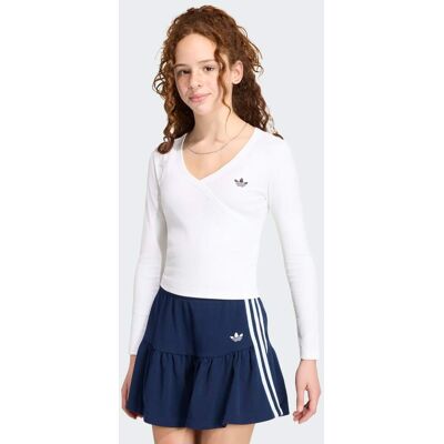 Adidas T-shirt MANCHES LONGUES SLIM MINI CÔTELÉ CACHE-CŒUR White 9-10A - Publicité Adidas T-shirt MANCHES LONGUES SLIM MINI CÔTELÉ CACHE-CŒUR White 9-10A - Publicité