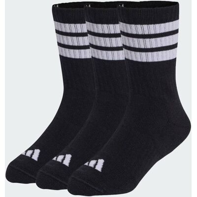 Adidas Lot de 3paires de chaussettes mi-mollet rembourrées 3bandes Enfants Black / White / White 28-30 - Publicité Adidas Lot de 3paires de chaussettes mi-mollet rembourrées 3bandes Enfants Black / White / White 28-30 - Publicité