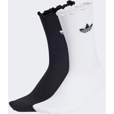 Adidas Chaussettes Ruffle (2 paires) White / Black 43-45 - Publicité Adidas Chaussettes Ruffle (2 paires) White / Black 43-45 - Publicité