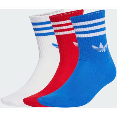 Adidas Chaussettes mi-mollet 3 bandes (3 paires) Better Scarlet / Blue / White 43-45 - Publicité Adidas Chaussettes mi-mollet 3 bandes (3 paires) Better Scarlet / Blue / White 43-45 - Publicité