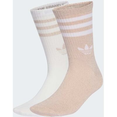 Adidas Chaussettes mi-mollet 3 bandes Glitter (2 paires) Blush Pink / White 43-45 - Publicité Adidas Chaussettes mi-mollet 3 bandes Glitter (2 paires) Blush Pink / White 43-45 - Publicité