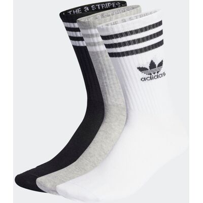 Adidas Chaussettes mi-montantes (3 paires) White / Medium Grey Heather / Black 37-39 - Publicité Adidas Chaussettes mi-montantes (3 paires) White / Medium Grey Heather / Black 37-39 - Publicité