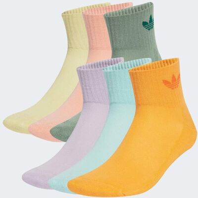 Adidas Socquettes Mid (6 paires) Silver Green / Glow Pink / Powder Yellow 43-45 - Publicité Adidas Socquettes Mid (6 paires) Silver Green / Glow Pink / Powder Yellow 43-45 - Publicité