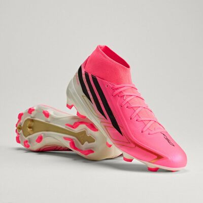 Adidas Chaussure de football F50 HYPERFAST LEAGUE Mid Terrain Souple Solar Turbo / Core Black / Gold Metallic 42 - Publicité Adidas Chaussure de football F50 HYPERFAST LEAGUE Mid Terrain Souple Solar Turbo / Core Black / Gold Metallic 42 - Publicité