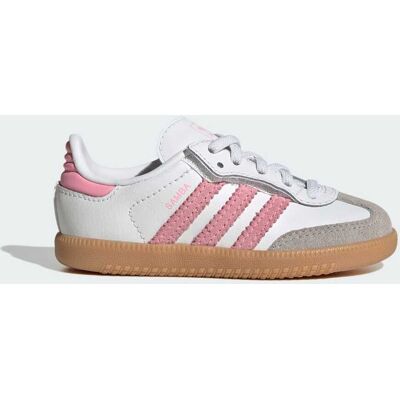 Adidas CHAUSSURE LACETS ÉLASTIQUES FERMETURE CONFORTABLE SAMBA OG Cloud White / Light Pink / Gum 25 1/2 - Publicité Adidas CHAUSSURE LACETS ÉLASTIQUES FERMETURE CONFORTABLE SAMBA OG Cloud White / Light Pink / Gum 25 1/2 - Publicité