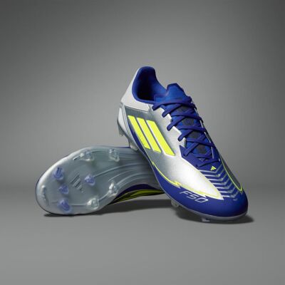 Adidas Chaussure F50 League Messi Terrain souple/Multi-surfaces Silver Metallic / Solar Yellow / Lucid Blue 45 1/3 - Publicité Adidas Chaussure F50 League Messi Terrain souple/Multi-surfaces Silver Metallic / Solar Yellow / Lucid Blue 45 1/3 - Publicité