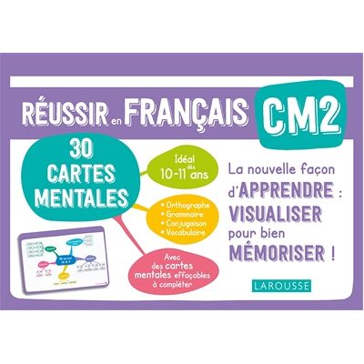 Caroline Jambon Réussir en français CM2, 10-11 ans : 30 cartes mentales - Publicité Caroline Jambon Réussir en français CM2, 10-11 ans : 30 cartes mentales - Publicité