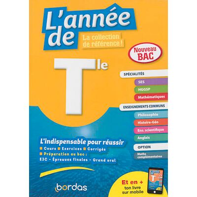 Collectif L'année de terminale, spécialités SES, HGGSP, mathématiques, enseignements communs : nouveau bac - Publicité Collectif L'année de terminale, spécialités SES, HGGSP, mathématiques, enseignements communs : nouveau bac - Publicité