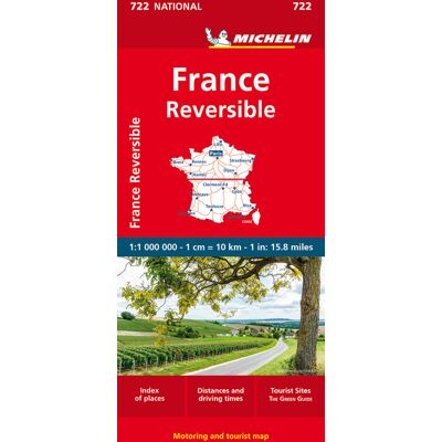 France - reversible - Michelin National Map 722 - Publicité France - reversible - Michelin National Map 722 - Publicité