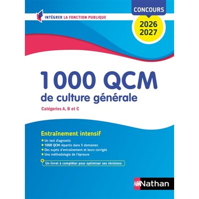 Pascal Joly 1.000 QCM de culture générale : catégories A, B et C, concours 2026-2027 : entraînement intensif - Publicité Pascal Joly 1.000 QCM de culture générale : catégories A, B et C, concours 2026-2027 : entraînement intensif - Publicité