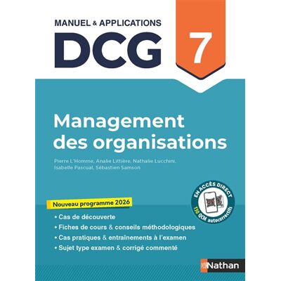 Management des organisations, DCG 7 : manuel & applications : nouveau programme 2026 - Publicité Management des organisations, DCG 7 : manuel & applications : nouveau programme 2026 - Publicité