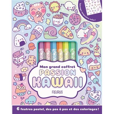 Mon grand coffret passion kawaii - Avec 6 feutres et une planche de tatouages éphémères - Publicité Mon grand coffret passion kawaii - Avec 6 feutres et une planche de tatouages éphémères - Publicité