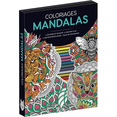 Coffret coloriages mandalas (avec 18 crayons) - Publicité Coffret coloriages mandalas (avec 18 crayons) - Publicité