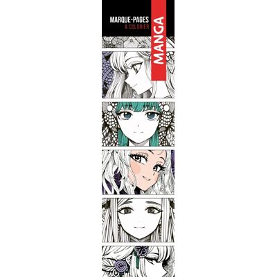 Manga : marque-pages à colorier - Publicité Manga : marque-pages à colorier - Publicité
