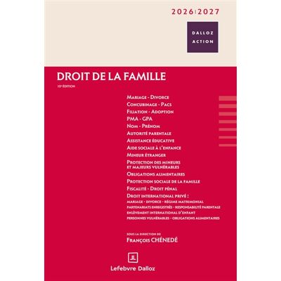Droit de la famille 2026/2027. 10e éd. Publicité Droit de la famille 2026/2027. 10e éd. Publicité