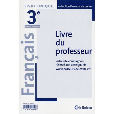Collectif, TRONISECK, DAPHNE Passeurs de textes - Français 3e - Cycle 4 - Livre du professeur - Publicité Collectif, TRONISECK, DAPHNE Passeurs de textes - Français 3e - Cycle 4 - Livre du professeur - Publicité