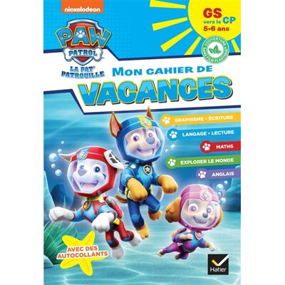 Nickelodeon Cahier de vacances 2026 - Pat'Patrouille - GS vers le CP 5/6 ans - Publicité Nickelodeon Cahier de vacances 2026 - Pat'Patrouille - GS vers le CP 5/6 ans - Publicité