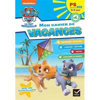 Nickelodeon Cahier de vacances 2026 - Pat'Patrouille - PS vers la MS 3/4 ans - Publicité Nickelodeon Cahier de vacances 2026 - Pat'Patrouille - PS vers la MS 3/4 ans - Publicité