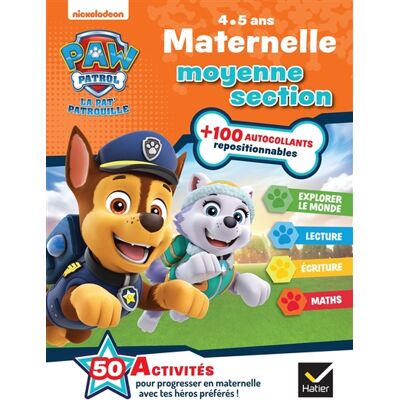 Nickelodeon La Pat' Patrouille : maternelle moyenne section, 4-5 ans : explorer le monde, lecture, écriture, maths - Publicité Nickelodeon La Pat' Patrouille : maternelle moyenne section, 4-5 ans : explorer le monde, lecture, écriture, maths - Publicité