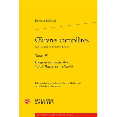 Romain Rolland oeuvres complètes - Biographies musicales : Vie de Beethoven - Haendel - Publicité Romain Rolland oeuvres complètes - Biographies musicales : Vie de Beethoven - Haendel - Publicité