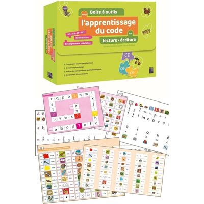Bruno Guihard, Sylviane Guihard-Lepetit Boîte à outils pour l'apprentissage du code en lecture-écriture : MS, GS, CP, CE1 - Publicité Bruno Guihard, Sylviane Guihard-Lepetit Boîte à outils pour l'apprentissage du code en lecture-écriture : MS, GS, CP, CE1 - Publicité