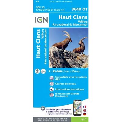 IGN Karte, Carte de randonnée (et plein air) HautCians Valberg Parc National du Mercantour - Publicité IGN Karte, Carte de randonnée (et plein air) HautCians Valberg Parc National du Mercantour - Publicité