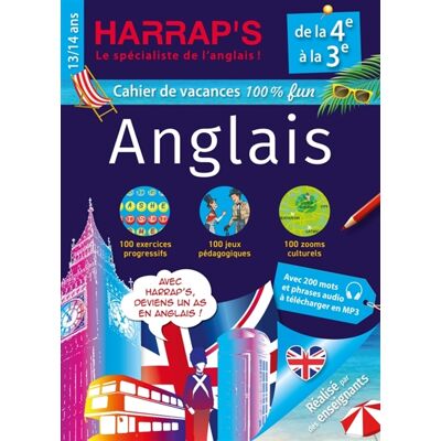 COLLECTIF Cahier de vacances anglais Harrap's : de la 4e à la 3e, 13-14 ans - Publicité COLLECTIF Cahier de vacances anglais Harrap's : de la 4e à la 3e, 13-14 ans - Publicité