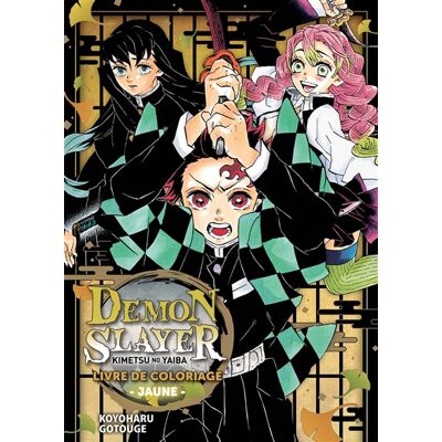 Demon slayer : Kimetsu no yaiba : livre de coloriage jaune - Publicité Demon slayer : Kimetsu no yaiba : livre de coloriage jaune - Publicité