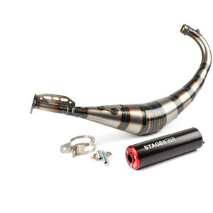 Pot d'échappement AM6 et Derbi Stage6 Streetrace rouge / noir - Publicité Pot d'échappement AM6 et Derbi Stage6 Streetrace rouge / noir - Publicité