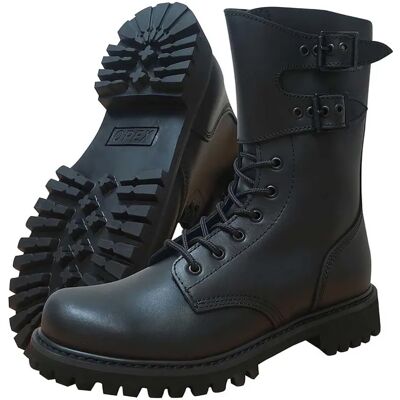 Chaussures Rangers militaire cuir semelle Goodyear® noire - Publicité Chaussures Rangers militaire cuir semelle Goodyear® noire - Publicité