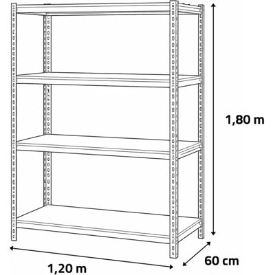 Étagère 4 niveaux noire 120x60x180cm - Charge 300kg par étagère - Acier & MDF - Publicité Étagère 4 niveaux noire 120x60x180cm - Charge 300kg par étagère - Acier & MDF - Publicité